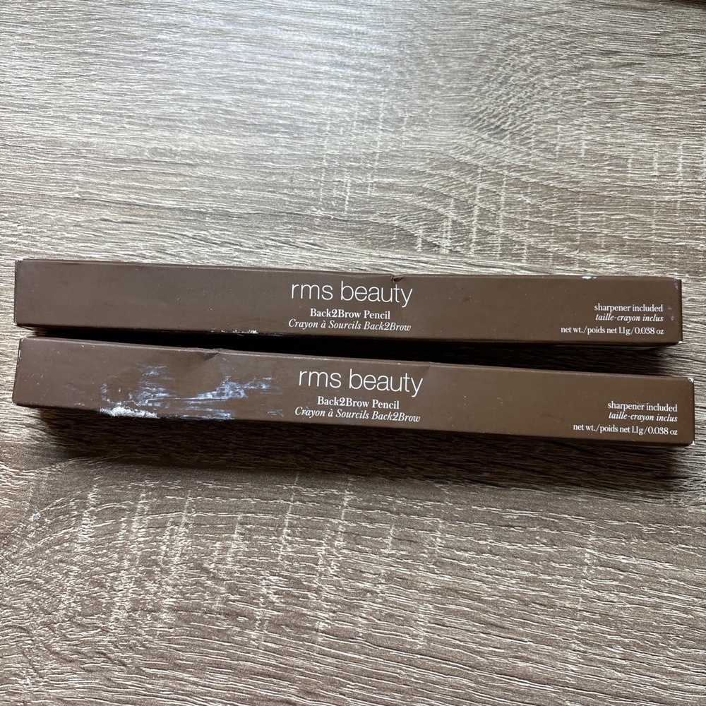 LOT OF 2 RMS Beauty- Back2Brow Pencil w/ Sharpener- Medium - 0.038 oz